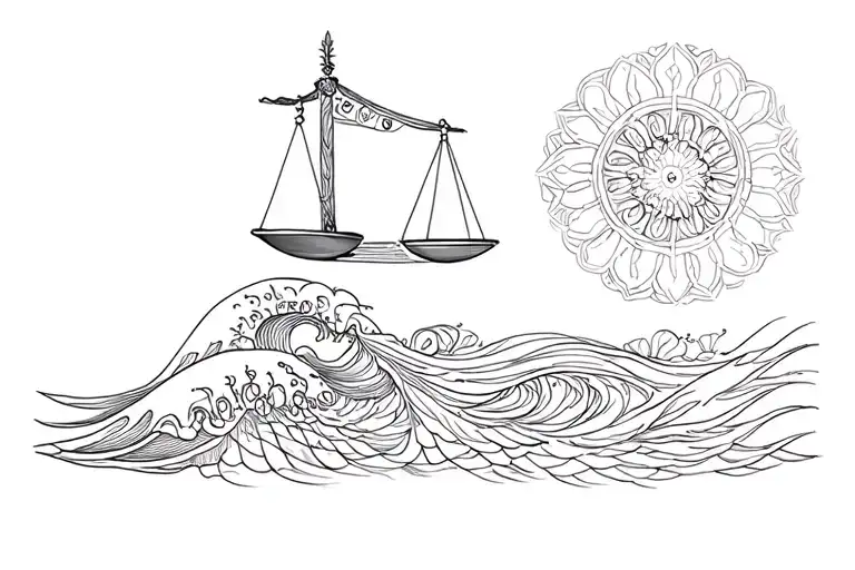 Waves And Libra Mandala
