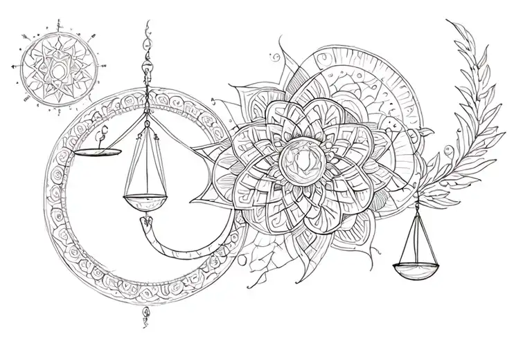 Aquarius And Libra Mandala