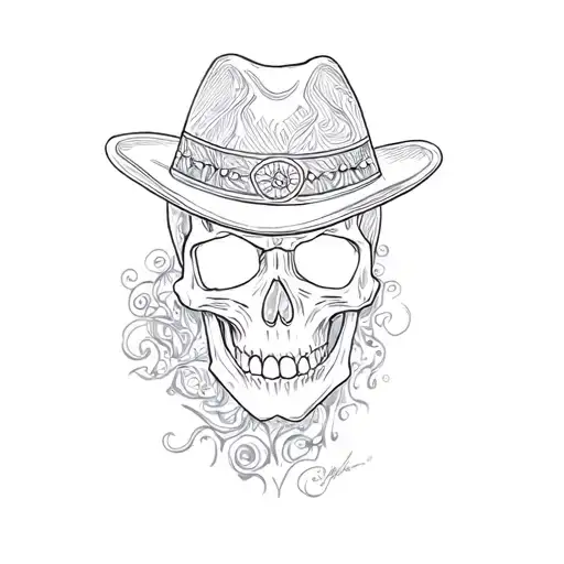 A Skull Wearing A Hat
