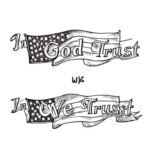 An American Flag With The Words In God We Trust