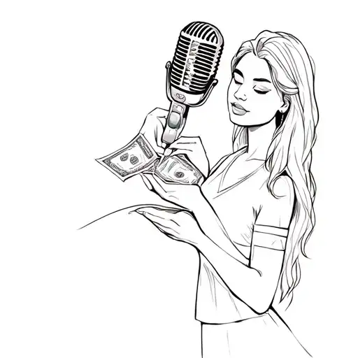 Microphone Give Money And Woman