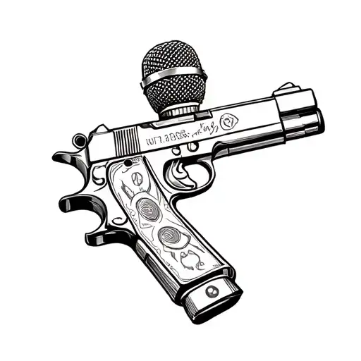 Microphone Pistol Money Drugs