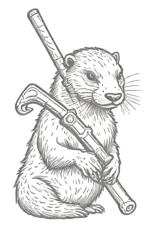 Otter With Pipe Wrench