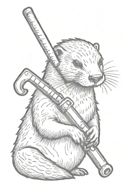 Otter With Pipe Wrench