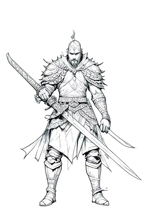 Warrior Holding A Sword