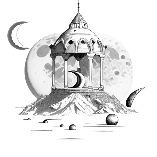 Change Crescent Moon To Saturn And Change Figure In Middle To A Fox