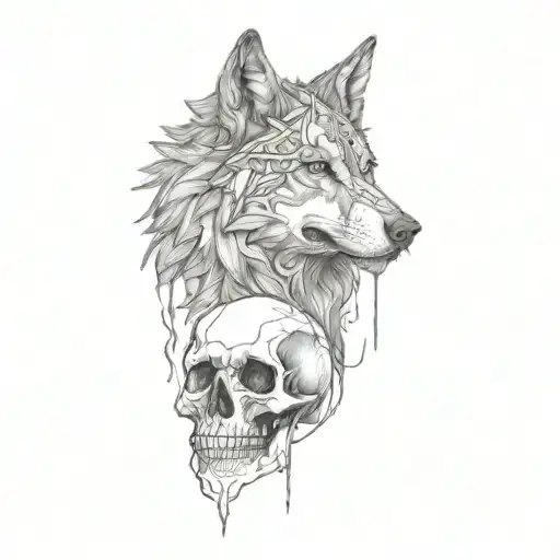 A Wolf And A Skull