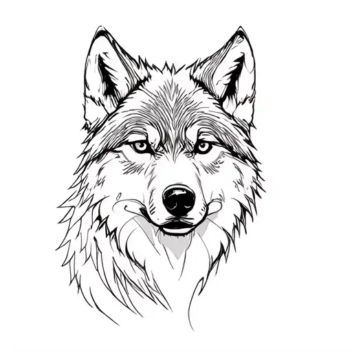 Realistic Wolf Face