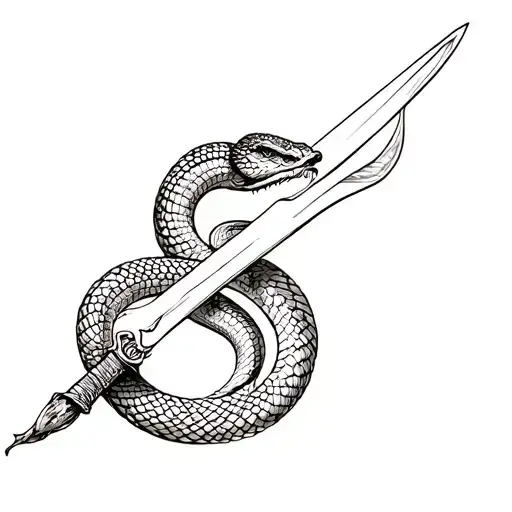 Snake Around A Sword