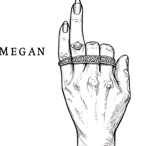 The Name Megan Tatted On Ring Finger
