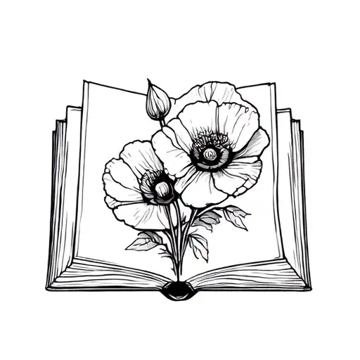 Open Book With Poppies