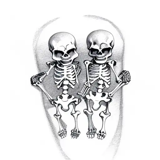 Skeleton Holding Hands