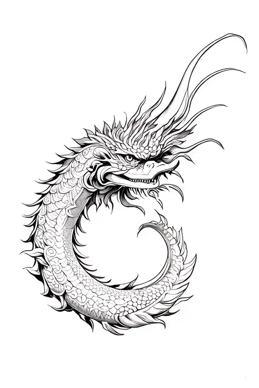Thai Naga Shoulder Tattoo Design