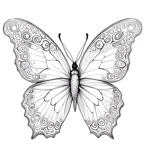 A Butterfly With Patterns From Under The Wings And A 10 Centimeter Pattern Going Down
