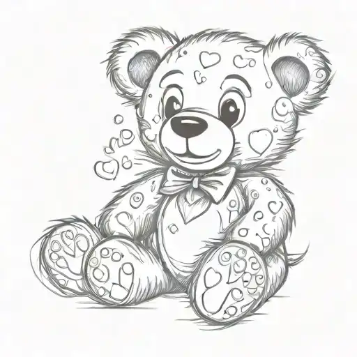 Teddy Bear With Heart-shaped Paw Prints