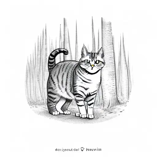 Cat With Forest In Background