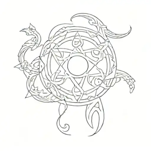 Ancient Tunisian Symbols Intertwined With Waves
