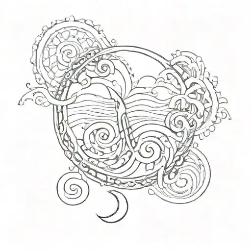 Tunisian Symbols Intertwined With Waves