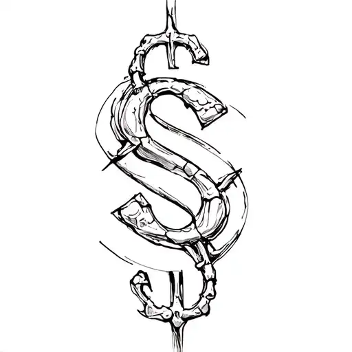 Dollar Sign Made Of Bones