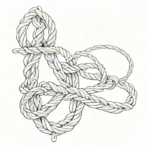 A Sketch Style Tattoo Of Intricate Rope Patterns Representing Bdsm