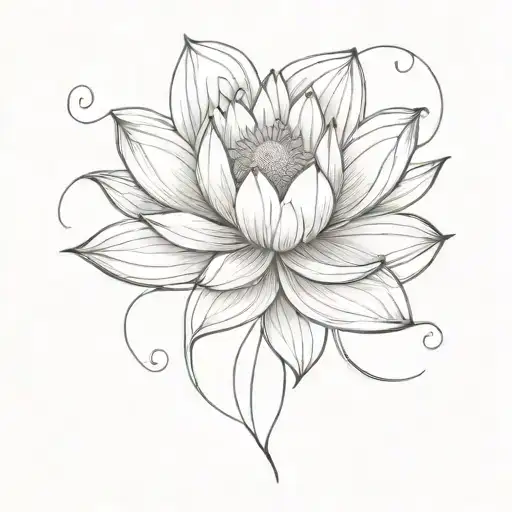Whimsical Lotus Flower Intertwined