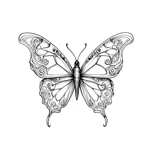 Butterflie For Back With Ornaments