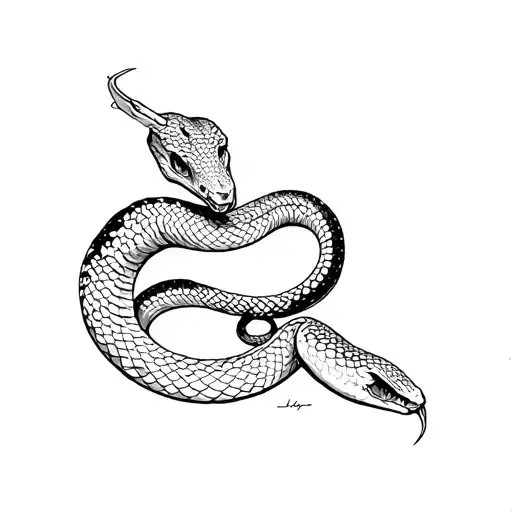 Snake Coiled Around Shoulder