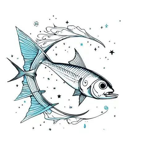 Pisces And To Space Themed In