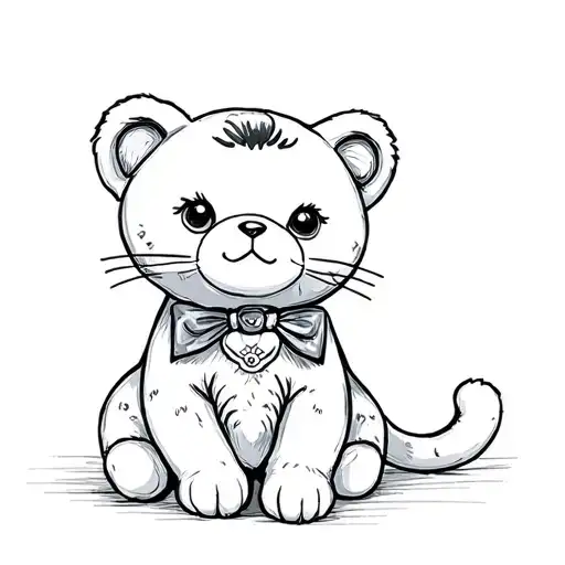 Build A Bear Stuffed Cat Sitting