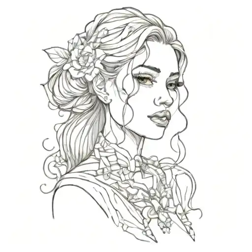 Girl Minimalism Sketch Style