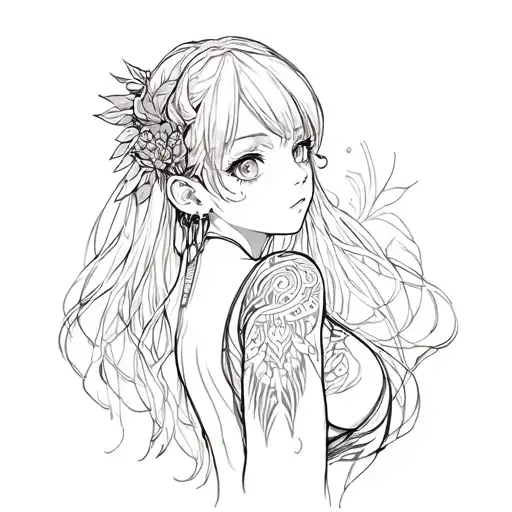 Anime Girl And Tribal