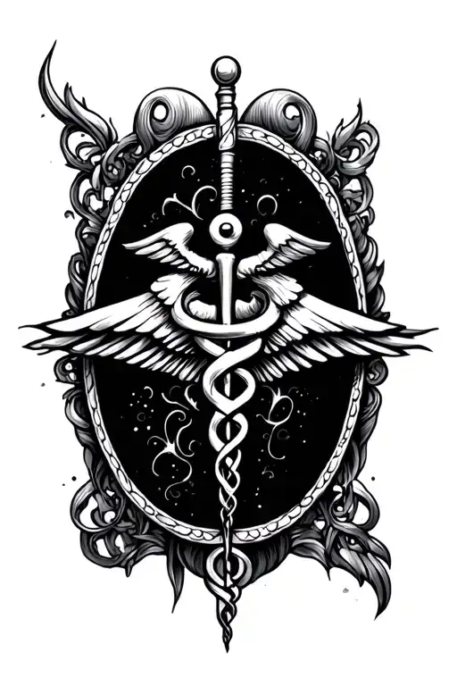 Medical Caduceus Intertwined