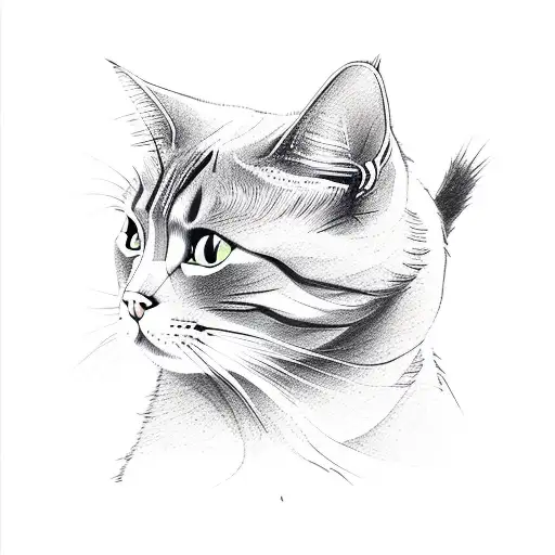 Cat With Forest In Background