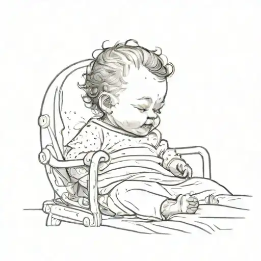 A Baby In A Hospital Bed