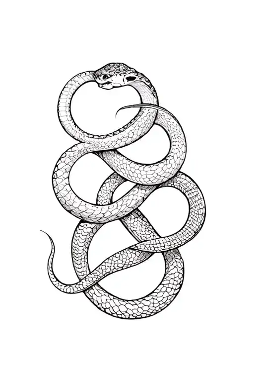 Black And White Abstract Snakes Together Minimalism