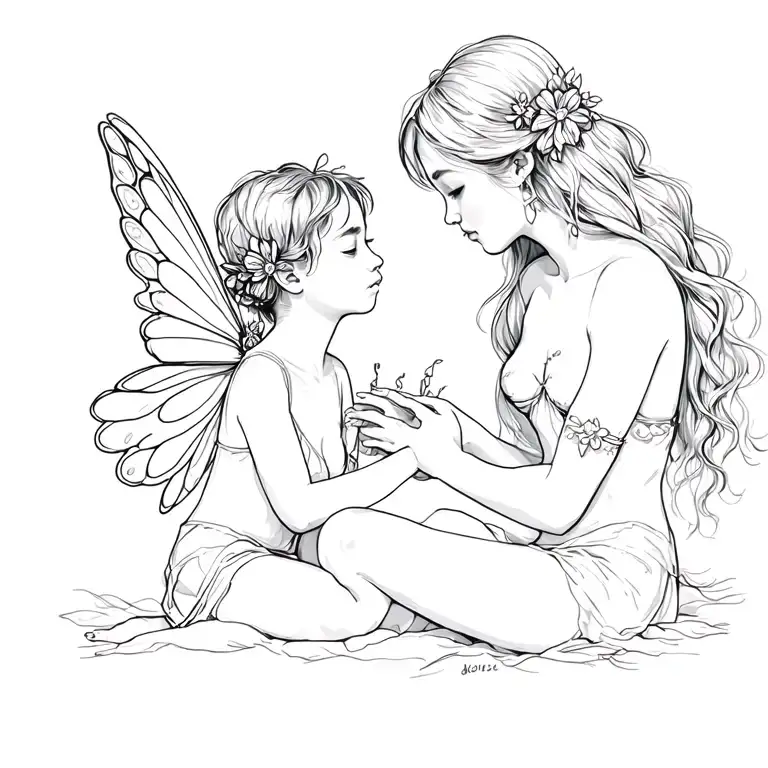 Shooting Star Fairy Mum Son Sitting
