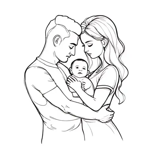 A Man And Woman Holding A Baby