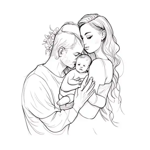 A Man And Woman Holding A Baby