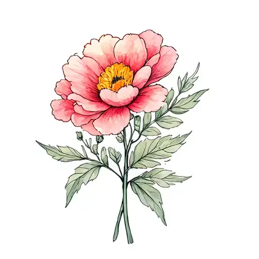 Birth Flowers For Feb May Apr Dec And Aug Flowy And Wispy Watercolor Less Leaves More Wispy Linework