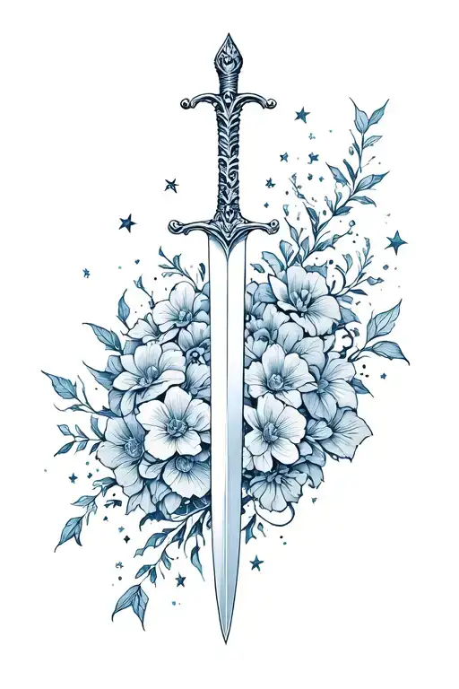 Swords Vines Wrapping Flowers Stars Forming