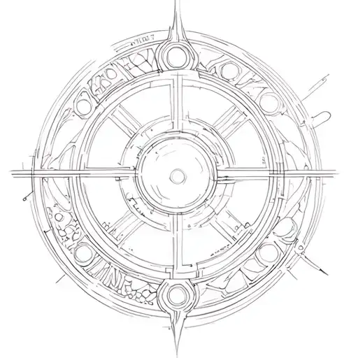 Circle Cybersigilism Tattoo Design