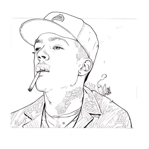 A Young Man Smoking A Cigarette