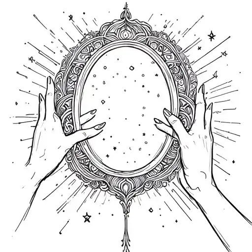 Hand Reaching Into Mirror Galaxy