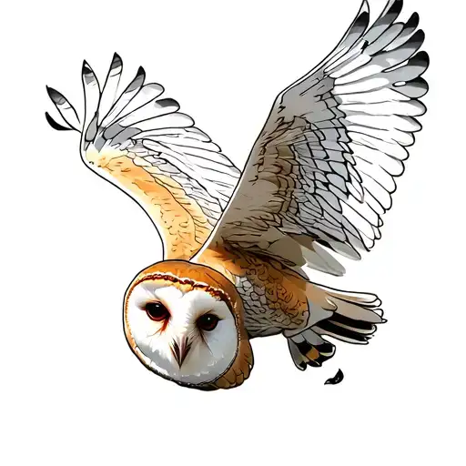 A Barn Owl About To Take Flight