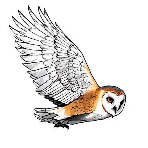 A Barn Owl About To Take Flight