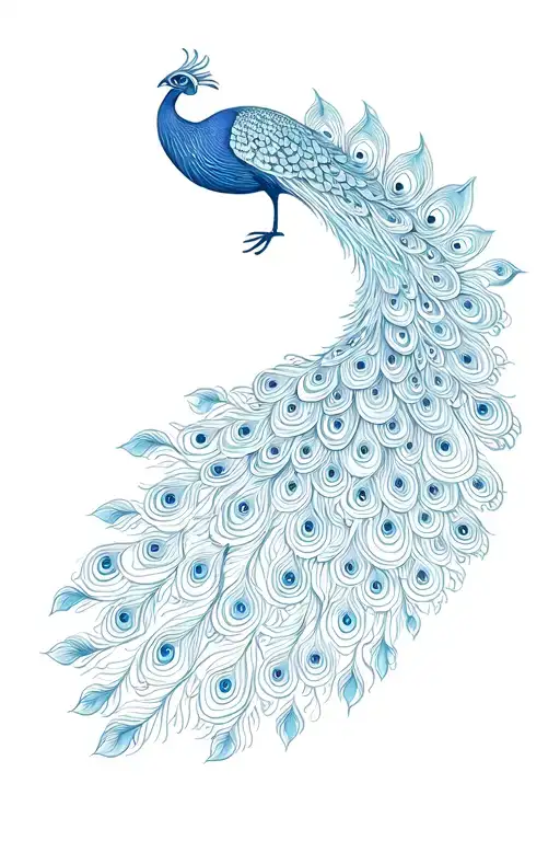 A Beautiful Peacock With A Long Gorgeous Tail