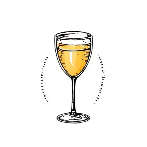 Small Stamp Shape With Champagne Glass Inside Representing