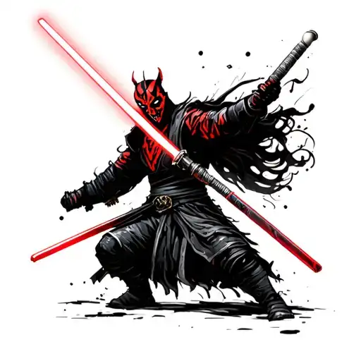 Samurai Darth Maul Lightsaber Battle