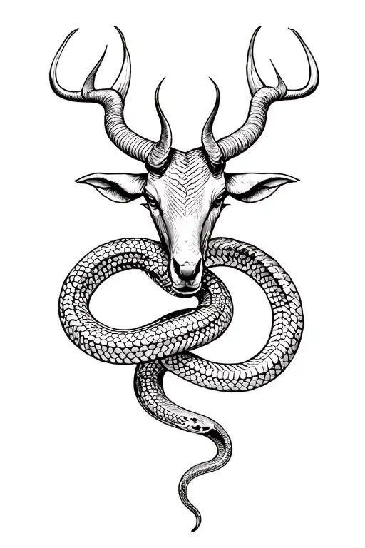 Snake Around Leg With Taurus Sign