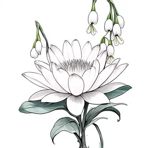 Water Lily And Lily Of The Valley Flower